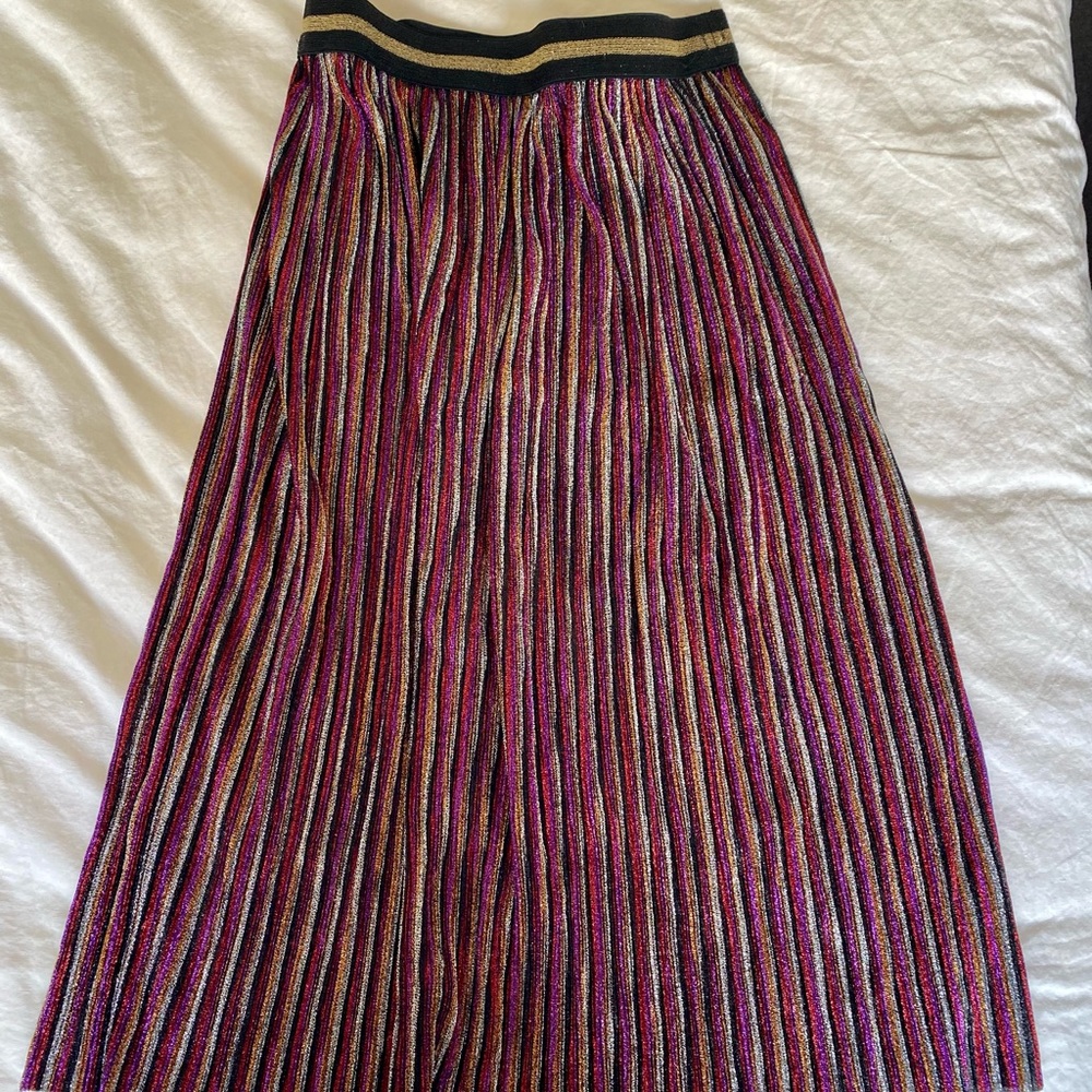 Topshop Metallic Midi Skirt